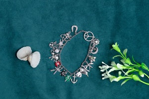 Multi-Charm Bracelet for Casual Wear White Rhodium Polish 7-Inch Trendy Jewellery