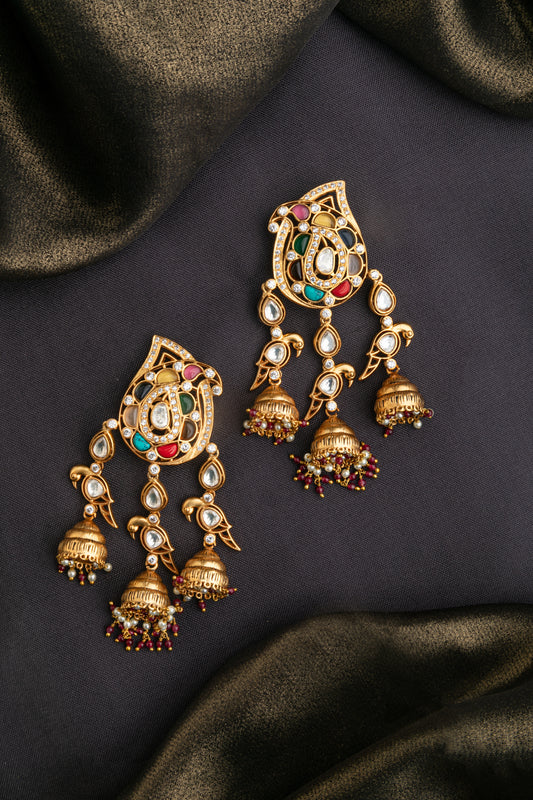 KUNDAN POLKI / INDO WESTERN EARRINGS /JHUMKA