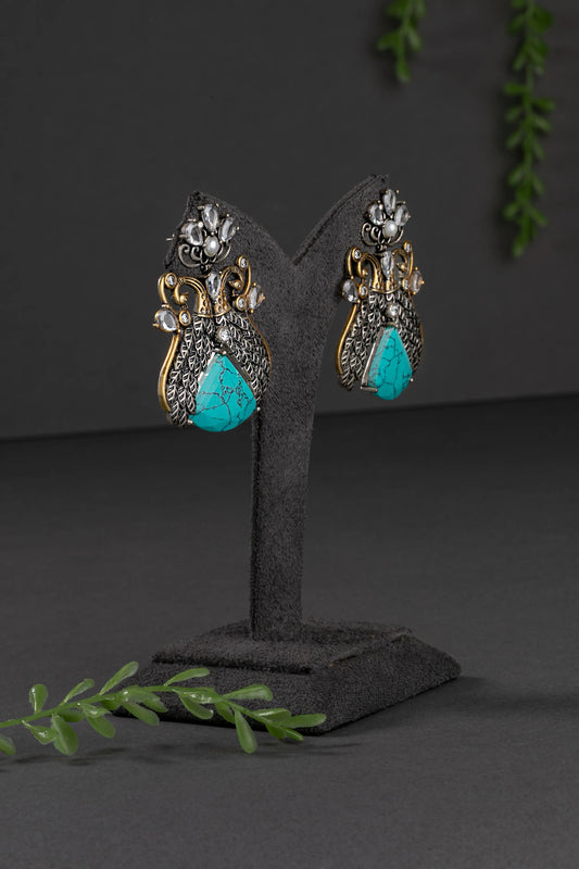 OXIDISED EARRINGS/ INDO WESTERN EARRINGS / KUNDAN POLKI EARRINGS