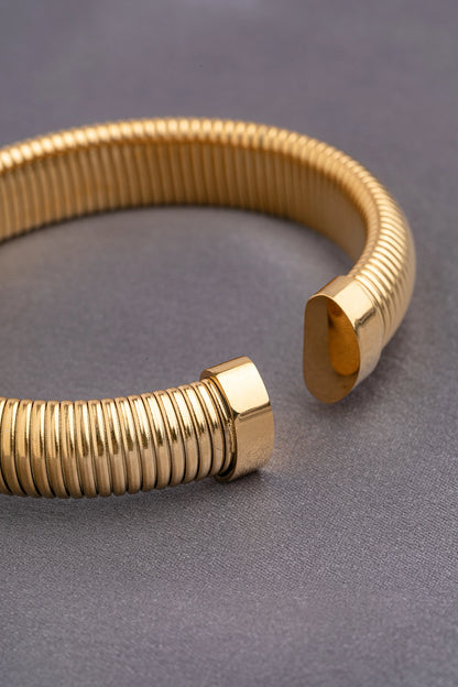 Stripped Bohemian Bracelet  Openable Design  Subtle Gold Polish  Elegant Jewellery