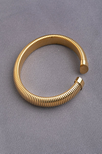 Stripped Bohemian Bracelet  Openable Design  Subtle Gold Polish  Elegant Jewellery