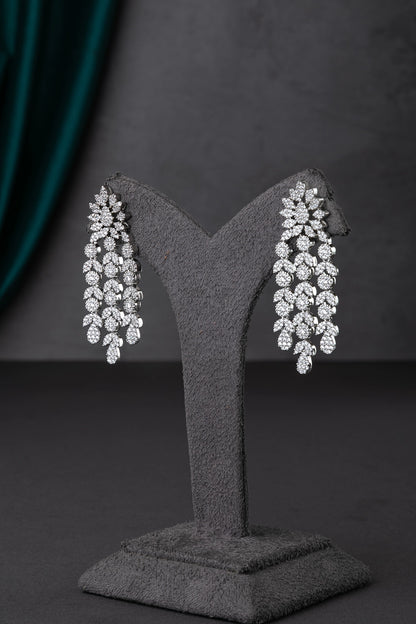Micro-Setted Necklace  White Rhodium Polish  18-Inch Adjustable Links  Elegant Jewellery