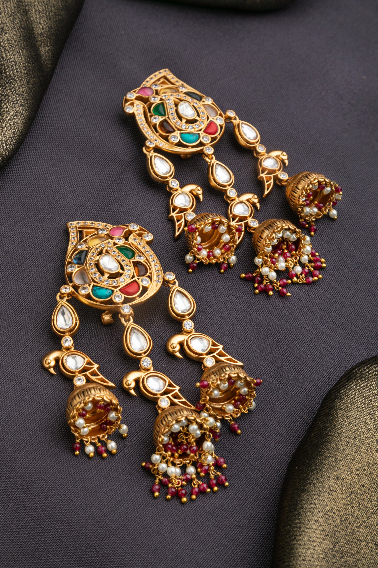 KUNDAN POLKI / INDO WESTERN EARRINGS /JHUMKA