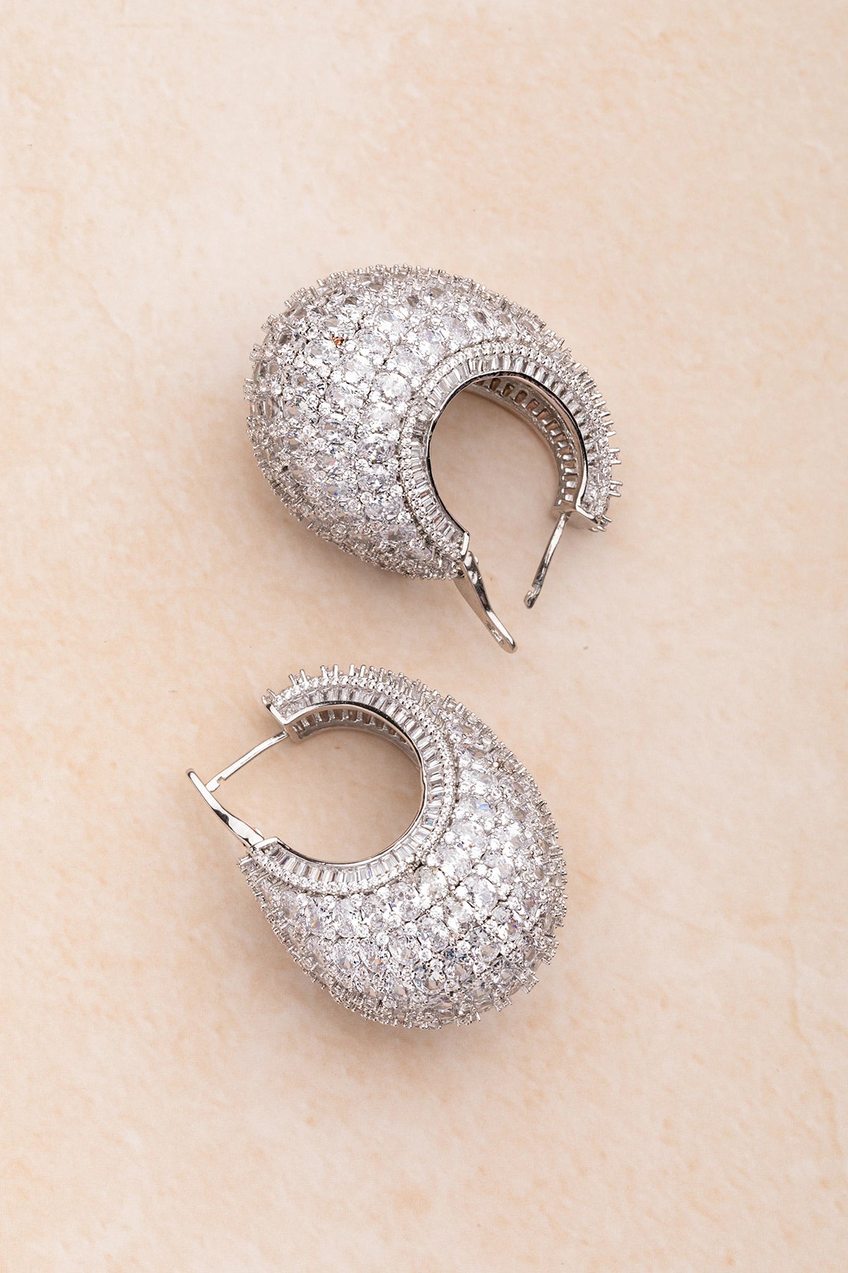 CUBIC ZIRCONIA EARRINGS / HOOP EARRINGS