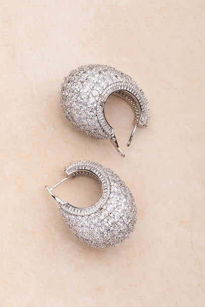 CUBIC ZIRCONIA EARRINGS / HOOP EARRINGS