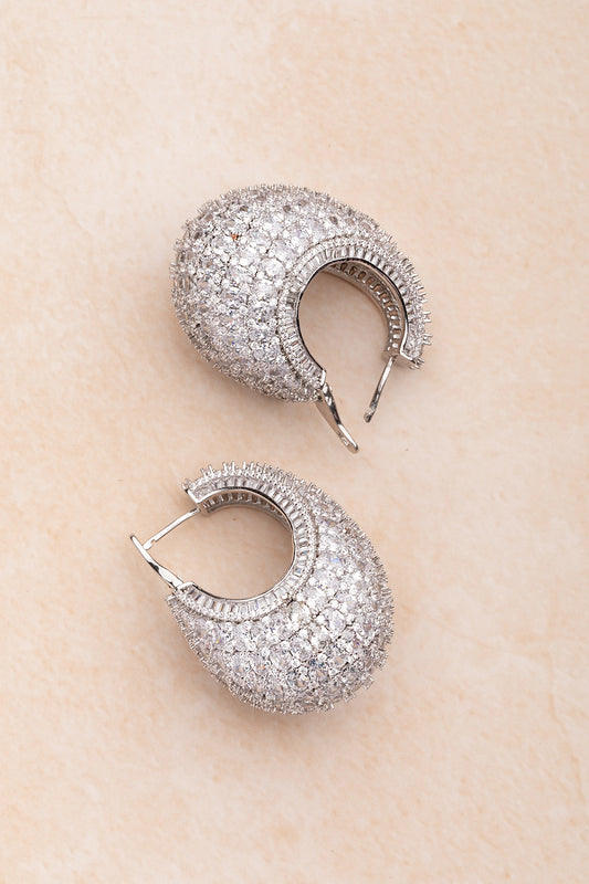 CUBIC ZIRCONIA EARRINGS / HOOP EARRINGS