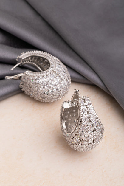 CUBIC ZIRCONIA EARRINGS / HOOP EARRINGS