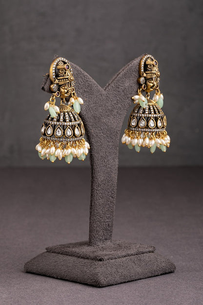 Balaji Temple Necklace with Elephant Motifs  Victorian Gold Polish  Adjustable Links  Heritage Jewellery