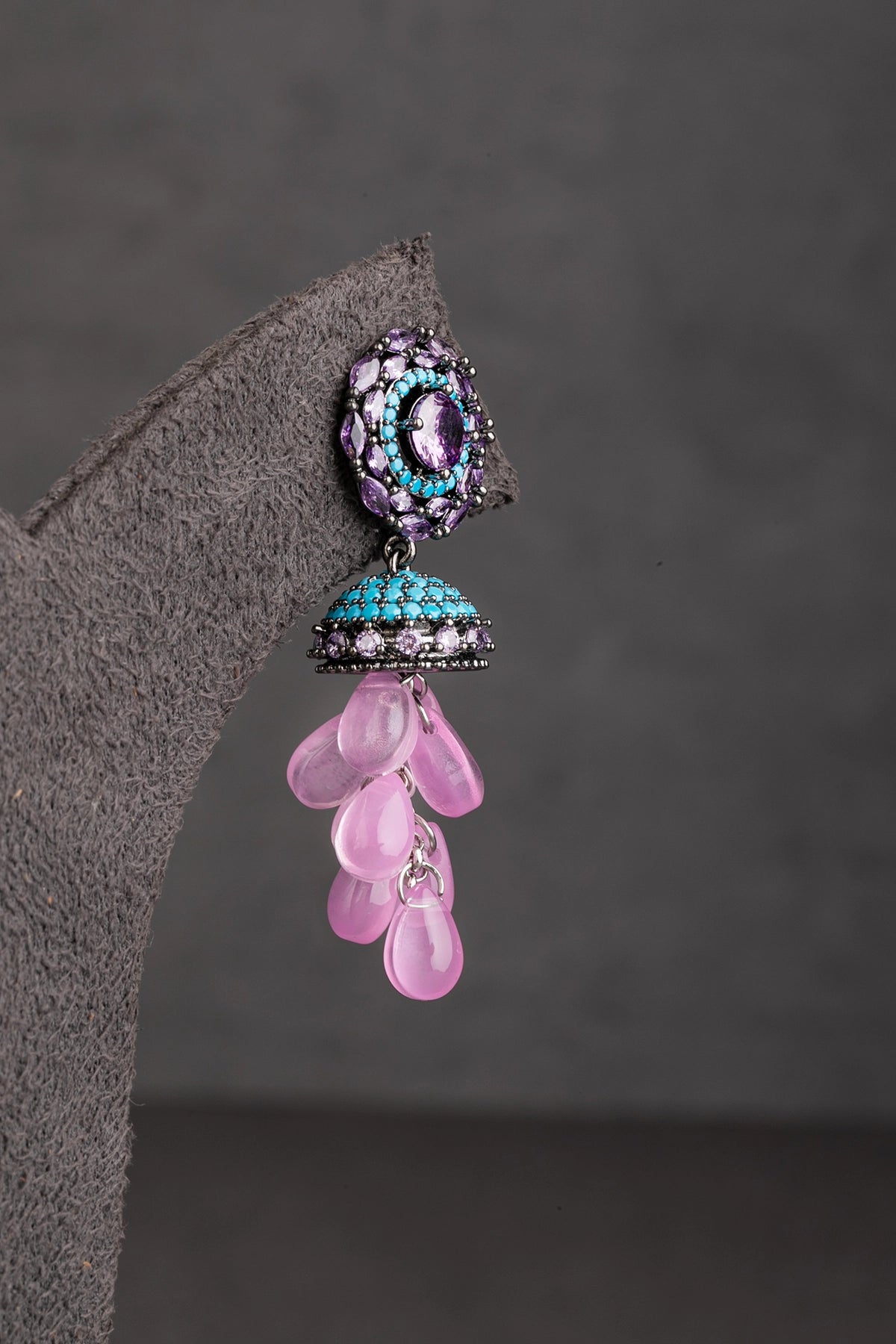 CUBIC ZIRCONIA / INDO WESTERN EARRINGS / JHUMKA