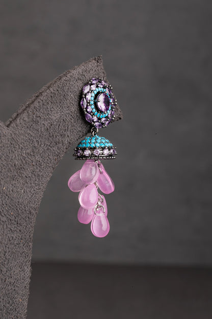 CUBIC ZIRCONIA / INDO WESTERN EARRINGS / JHUMKA