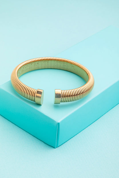 Stripped Bohemian Bracelet  Openable Design  Subtle Gold Polish  Elegant Jewellery