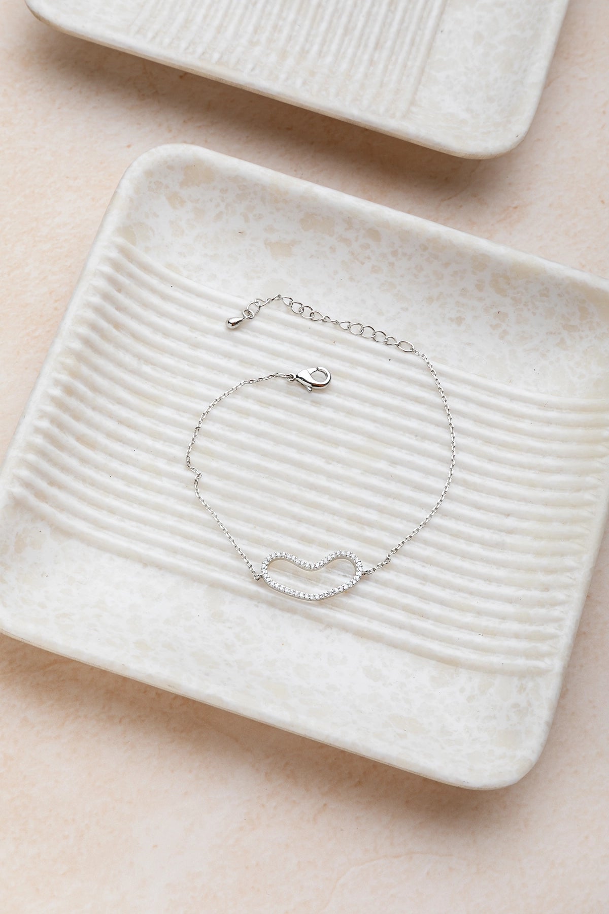 Cubic Zirconia Bracelet in White Rhodium with White Stone  7-Inch Elegant Jewellery
