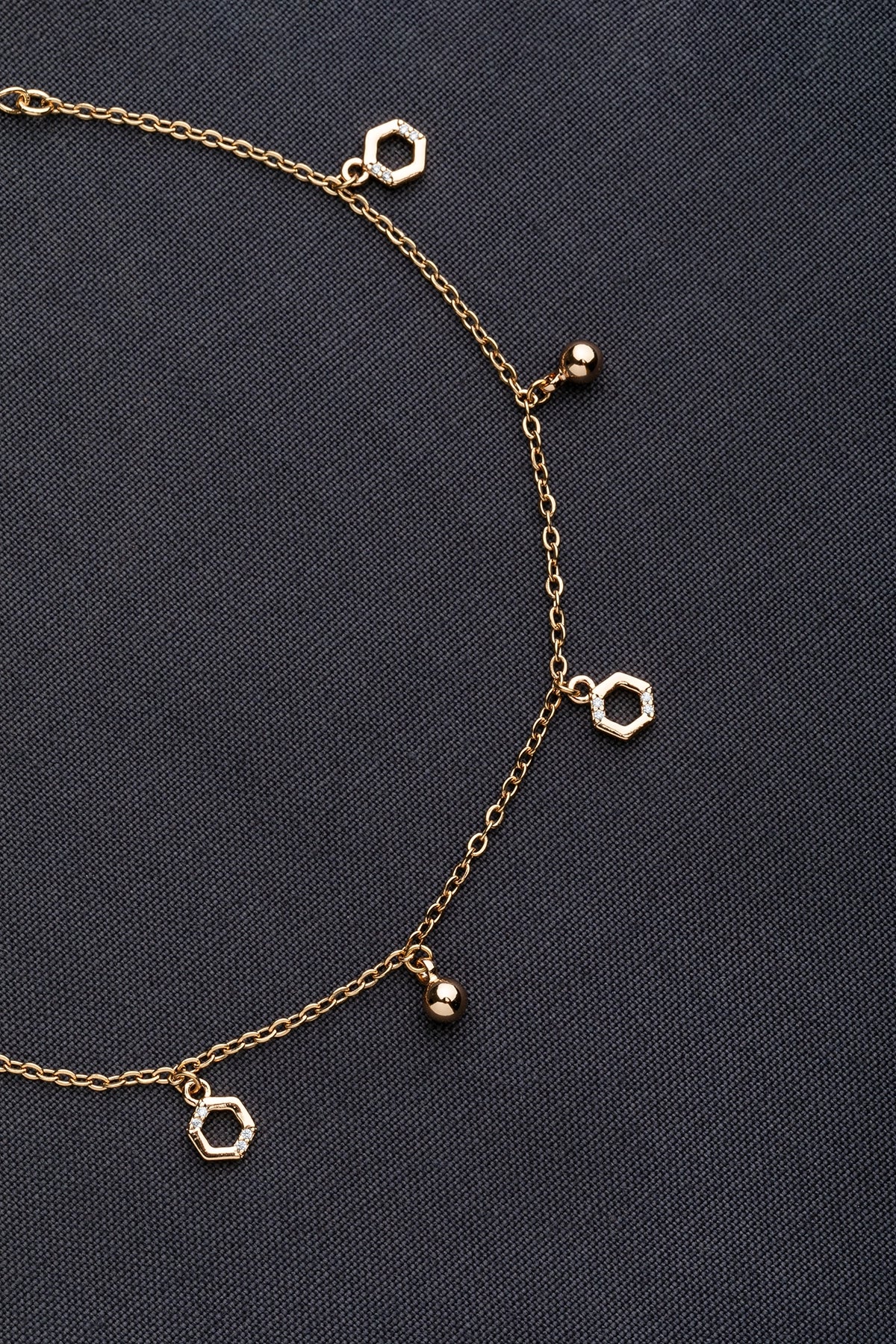 Elegant Golden Charms Bracelet  Gold Polish  7-Inch Stylish Jewellery