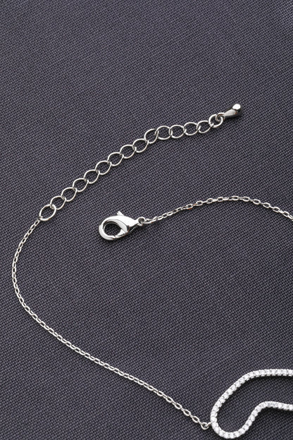 Cubic Zirconia Bracelet in White Rhodium with White Stone  7-Inch Elegant Jewellery