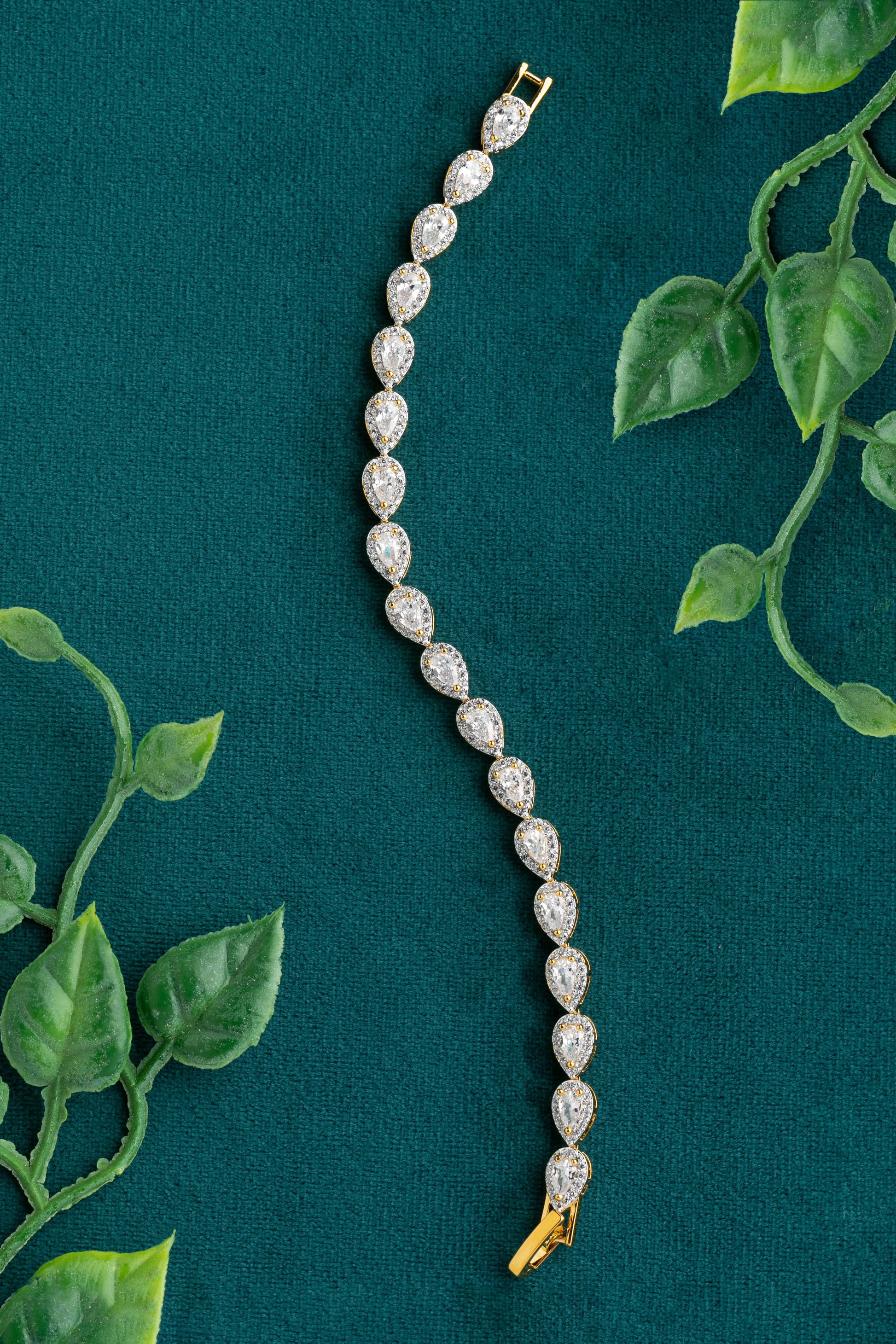 Evergreen Tennis Bracelet for Minimalistic Classic Wear Gold & White Rhodium Polish 6.5-Inch Elegant Jewellery