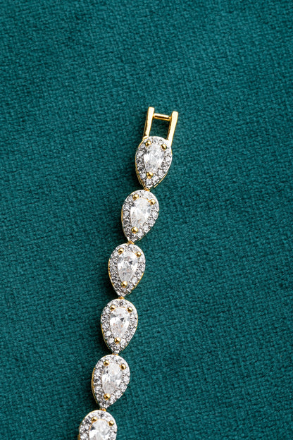 Evergreen Tennis Bracelet for Minimalistic Classic Wear  Gold & White Rhodium Polish  6.5-Inch Elegant Jewellery