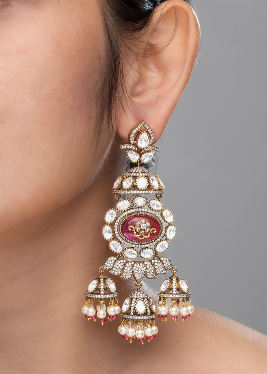KUNDAN POLKI / INDO WESTERN EARRINGS /JHUMKA