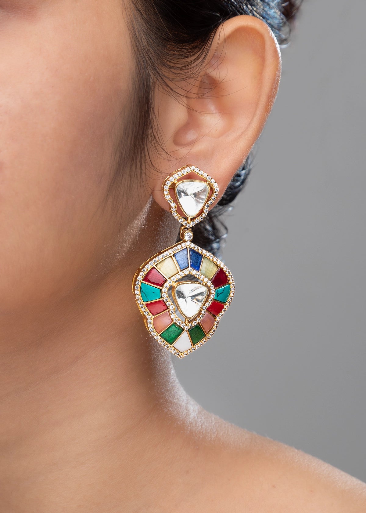KUNDAN POLKI /INDO WESTERN / CUBIC ZIRCONIA EARRINGS