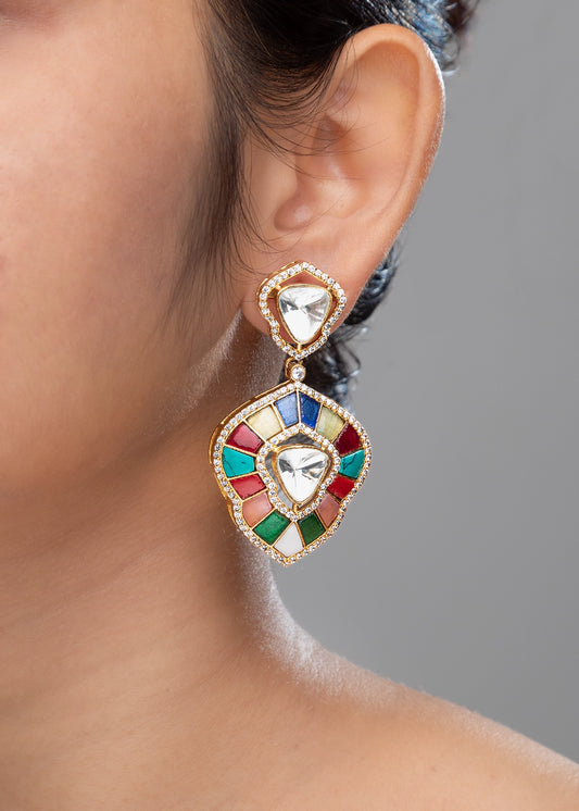 KUNDAN POLKI /INDO WESTERN / CUBIC ZIRCONIA EARRINGS