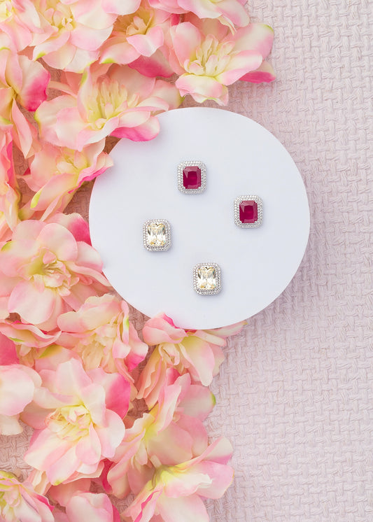 CUBIC ZIRCONIA EARRINGS / EAR STUDS