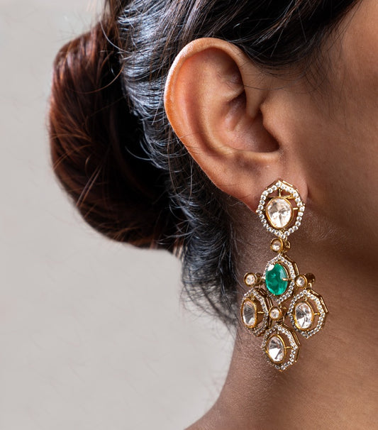 KUNDAN POLKI /INDO WESTERN / CUBIC ZIRCONIA EARRINGS