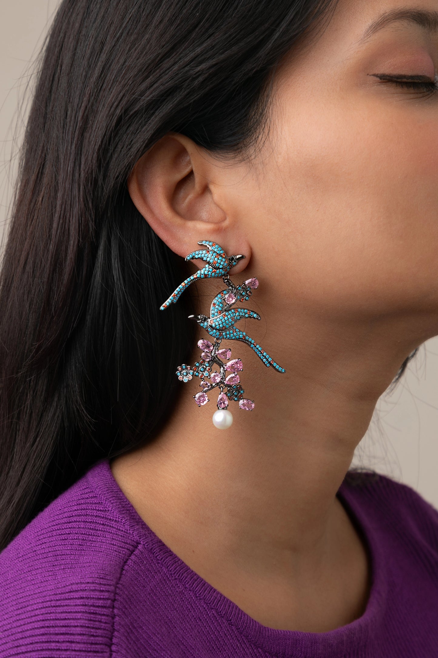 CUBIC ZIRCONIA / INDO WESTERN EARRINGS