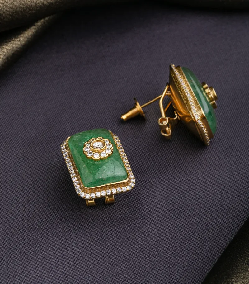 EAR STUDS / INDO WESTERN / KUNDAN POLKI EARRINGS - Image 3