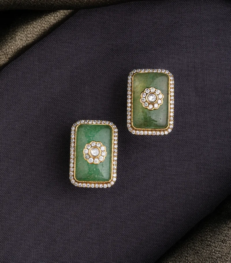 EAR STUDS / INDO WESTERN / KUNDAN POLKI EARRINGS - Image 2