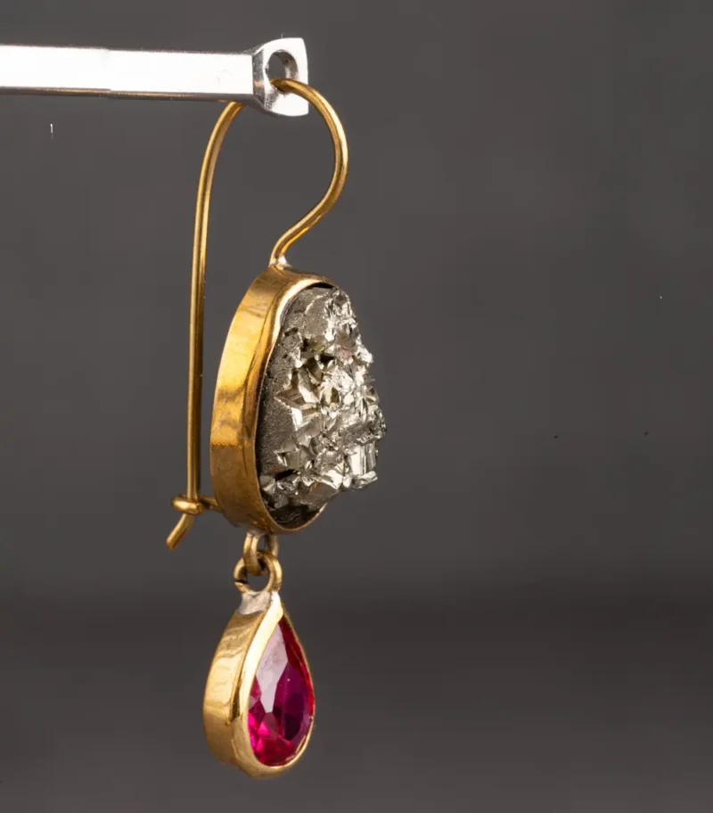 BRASS COLLECTION / SEMI PRECIOUS EARRINGS - Image 2