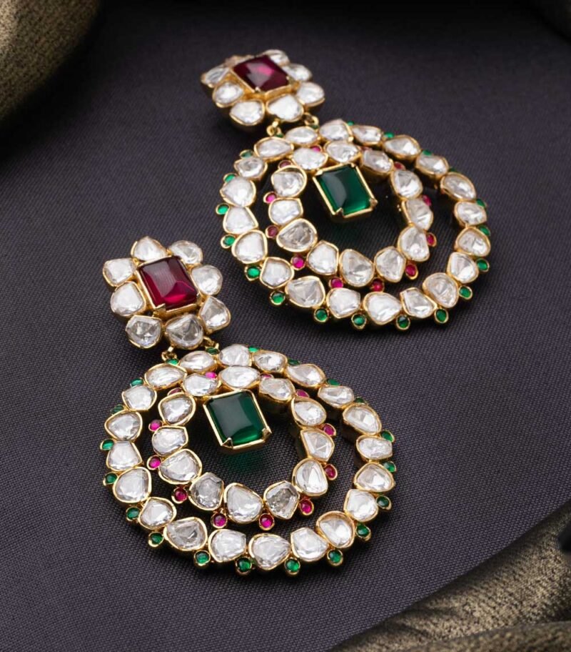 KUNDAN POLKI EARRINGS - Image 3