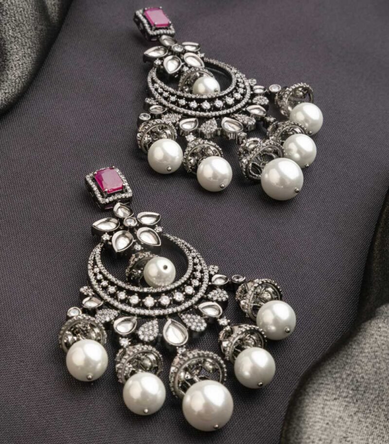 CUBIC ZIRCONIA / INDO WESTERN EARRINGS - Image 2