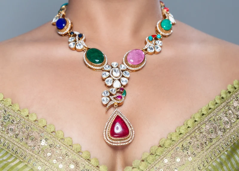 INDO-WESTERN NECKLACE /KUNDAN