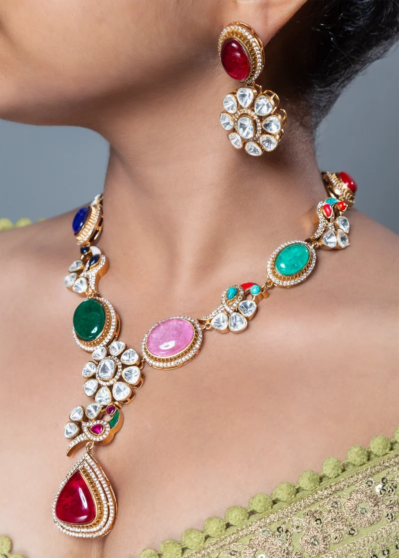 INDO-WESTERN NECKLACE /KUNDAN - Image 2