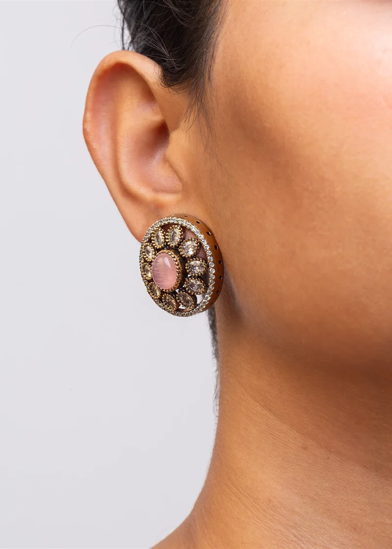 EAR STUDS / INDO WESTERN / CUBIC ZIRCONIA - Image 2