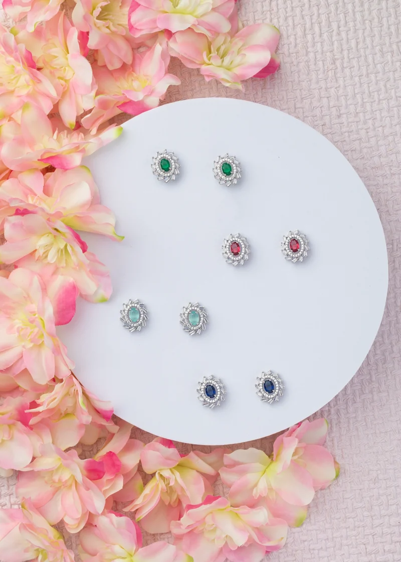 CUBIC ZIRCONIA EARRINGS / EAR STUDS - Image 3