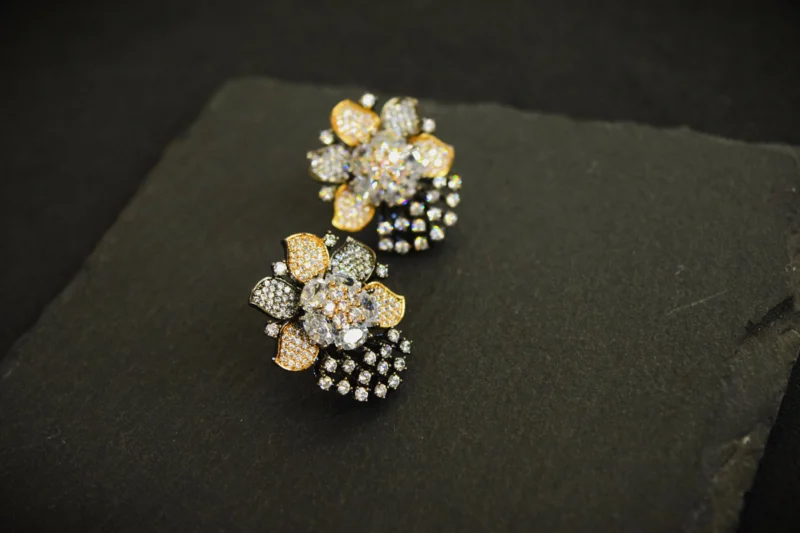 EAR STUDS / INDO WESTERN / KUNDAN POLKI EARRINGS - Image 2