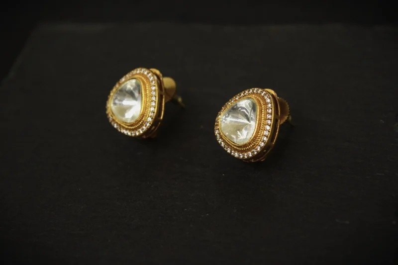 EAR STUDS / INDO WESTERN / KUNDAN POLKI EARRINGS - Image 2