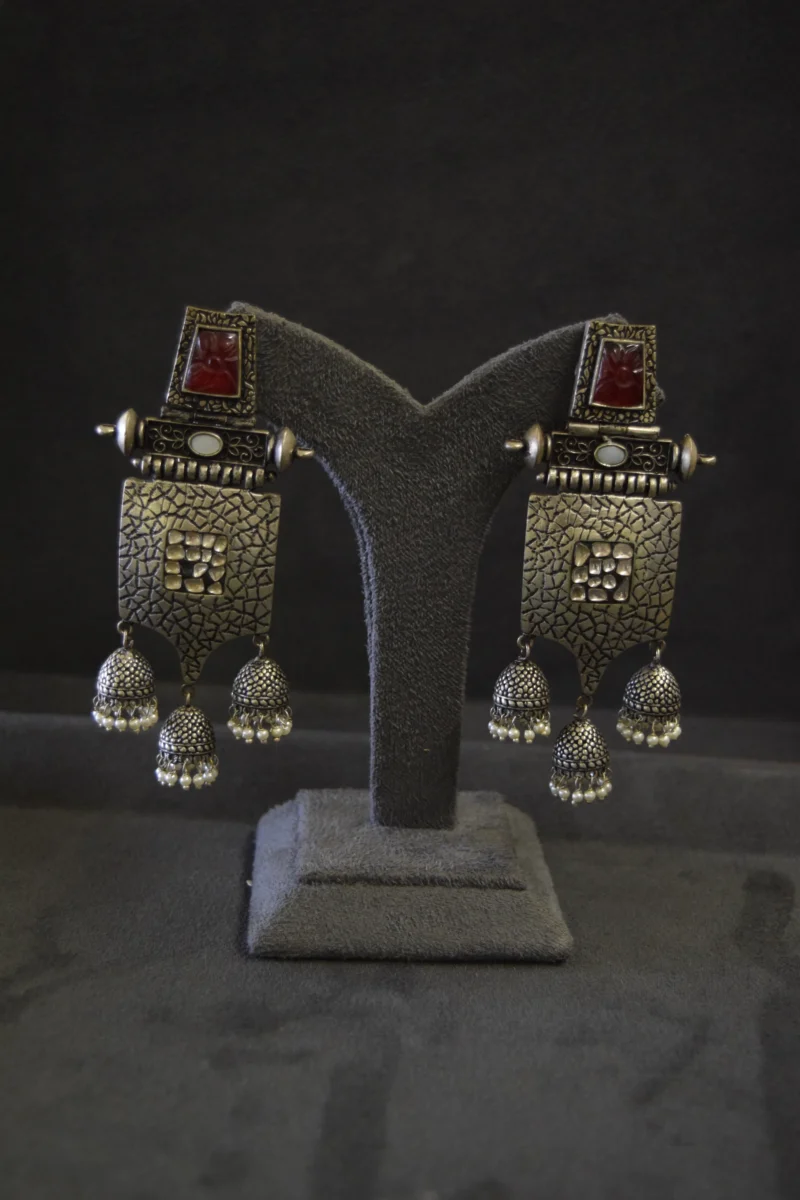 OXIDISED EARRINGS/ INDO WESTERN EARRINGS/JHUMKA - Image 3