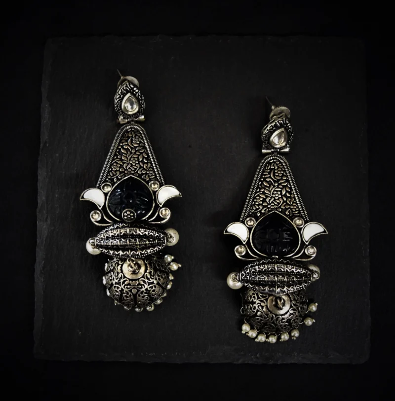 OXIDISED EARRINGS/ INDO WESTERN EARRINGS/JHUMKA - Image 2