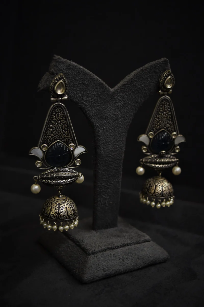 OXIDISED EARRINGS/ INDO WESTERN EARRINGS/JHUMKA - Image 5