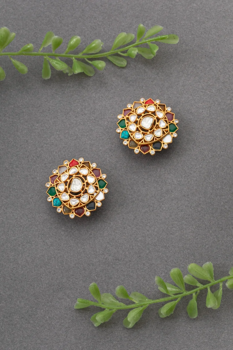 EAR STUDS / INDO WESTERN / KUNDAN POLKI EARRINGS - Image 3