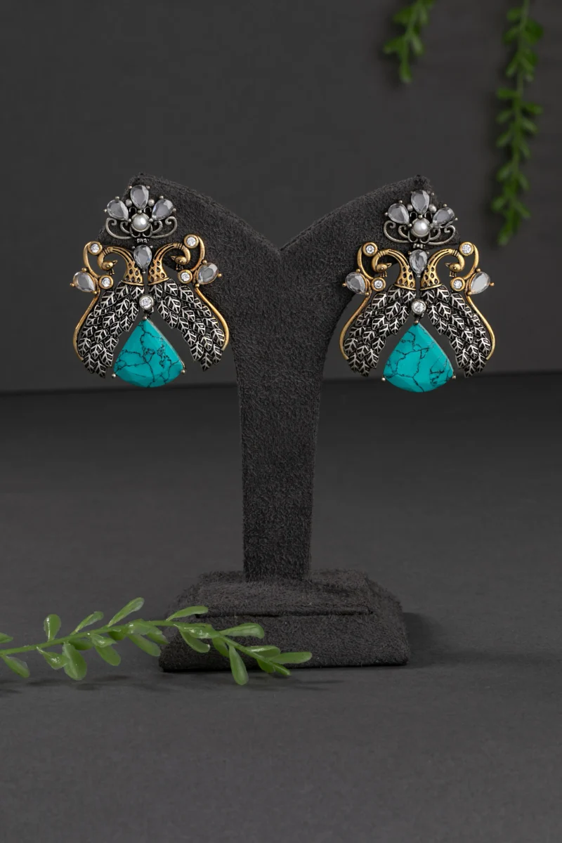 OXIDISED EARRINGS/ INDO WESTERN EARRINGS / KUNDAN POLKI EARRINGS