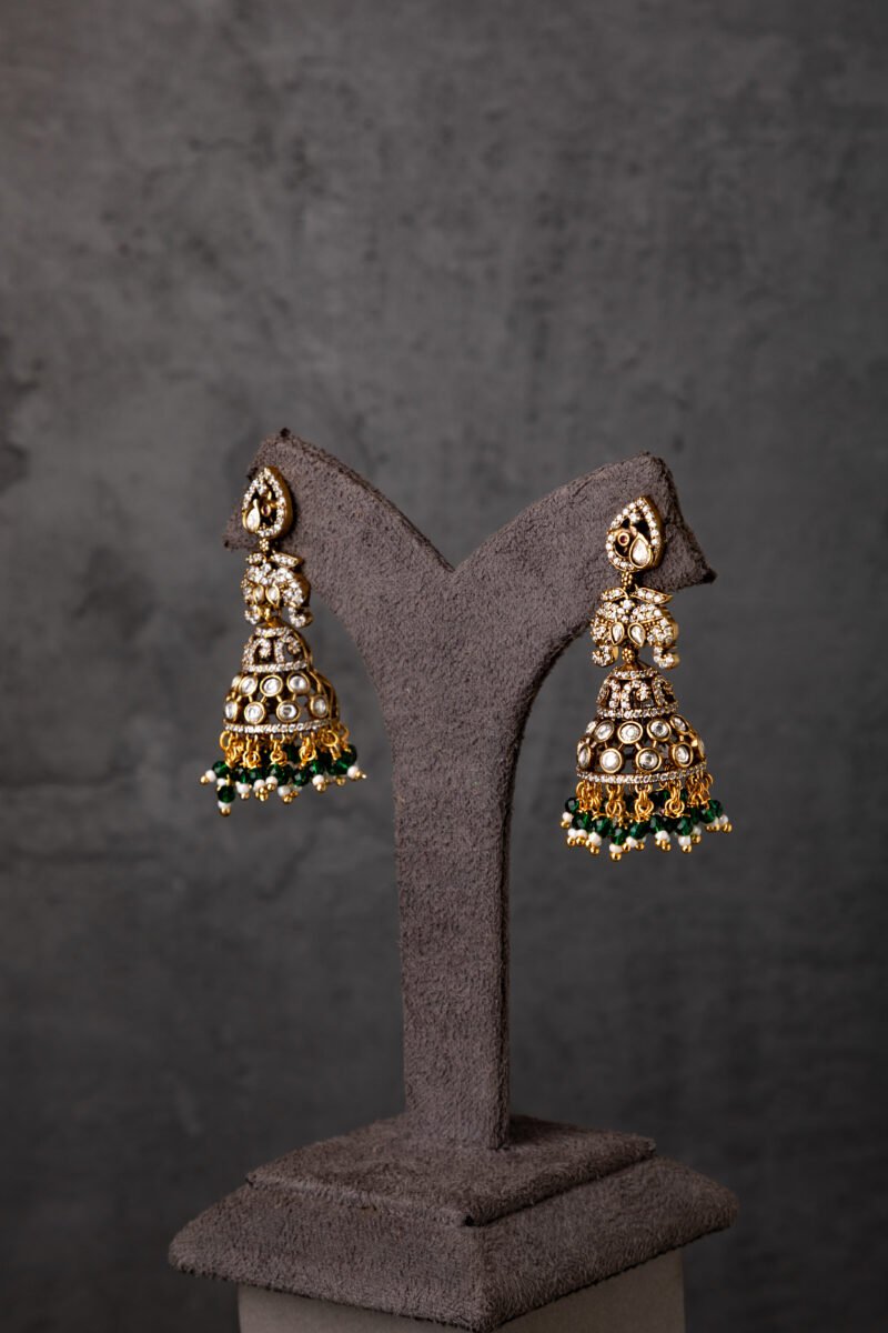 KUNDAN POLKI / INDO WESTERN EARRINGS /JHUMKA - Image 3