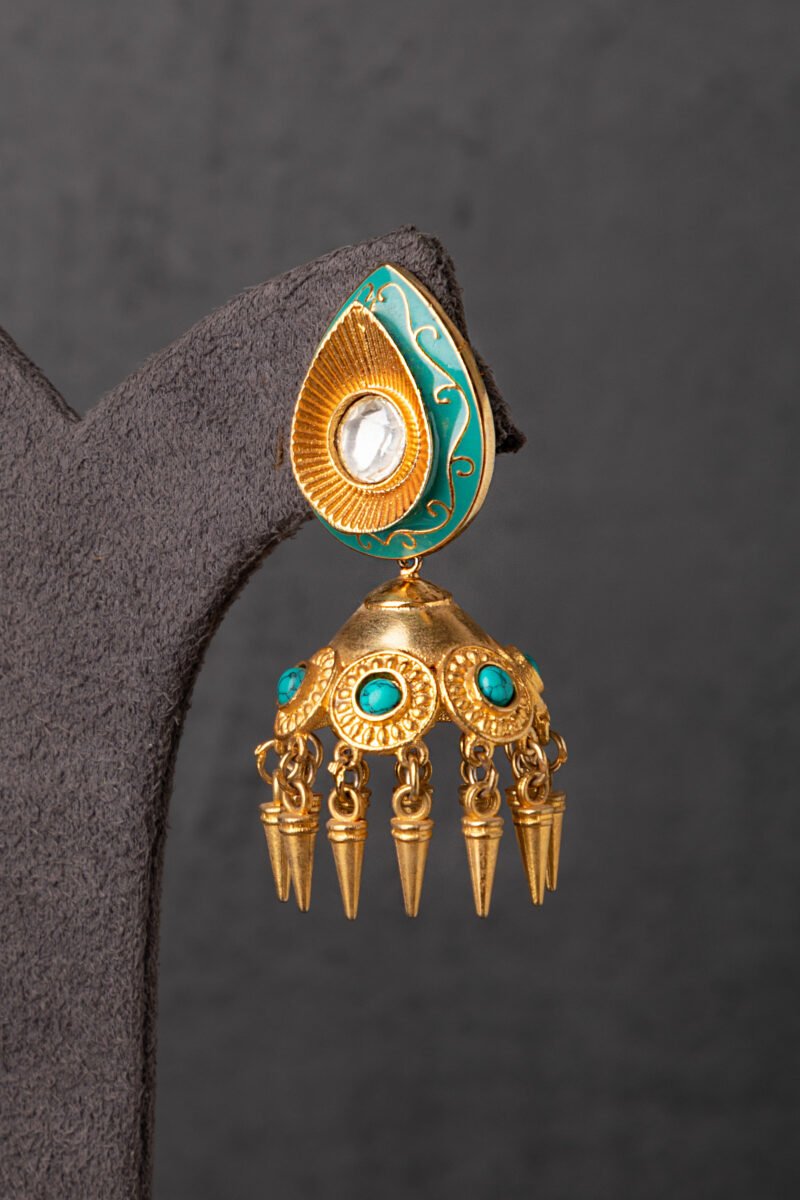 KUNDAN POLKI / INDO WESTERN EARRINGS /JHUMKA - Image 2